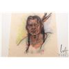 Image 2 : Shirley, unframed pastel on cotton portrait of an Indigenous man, 16" X 13"