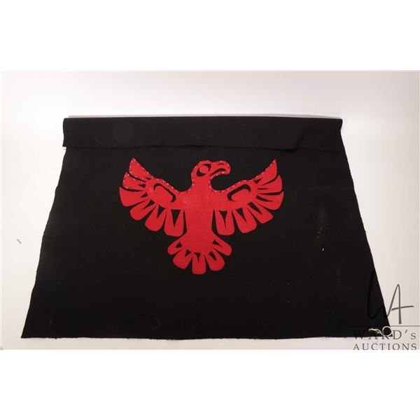 Felt applique Thunderbird Raven, 26" X 28"
