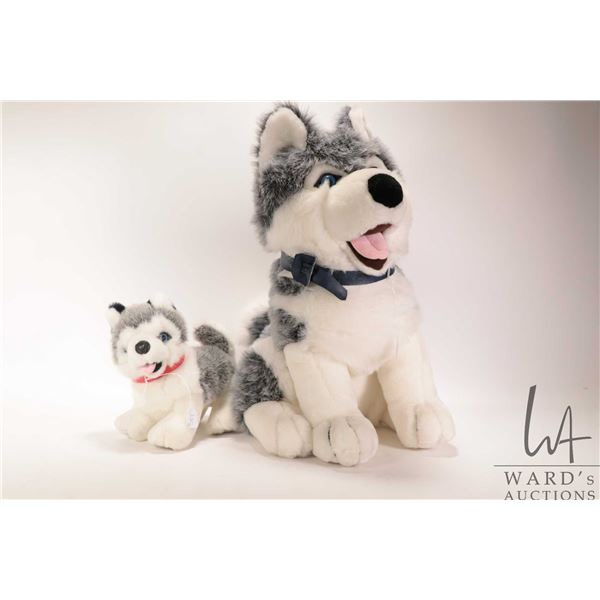 Two Vaugh husky stuffy dogs including 19"