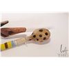 Image 3 : Hand painted east African cedar flute stopper and a rattle
