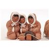 Image 2 : Two hand made clay figures including three Inuit children fishing and a musk ox, each approximately 
