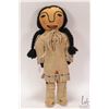 Image 1 : Hand made Indigenous buck skin doll with beaded dress and mukluks, 12" in height