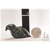 Image 2 : Two hand carved Inuit soapstone including 6" bird, signed in syllabics and an unsigned face/ sun, 2"