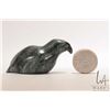 Image 3 : Two hand carved Inuit soapstone including 6" bird, signed in syllabics and an unsigned face/ sun, 2"