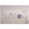 Image 1 : Five vintage decorative glass paperweights including Selkirkglass with colourful swirls, Goebel owl 