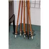 Image 2 : Three pairs of bamboo and one pair of fiberglass ski poles