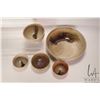 Image 2 : Five artisan made pottery bowls including 4 1/2" to 12" in diameters