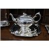 Image 2 : Selection of vintage silver plate including melon teapot with figural top, footed salver, pierced fo