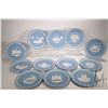 Image 1 : Twelve vintage Wedgwood Jasperware Christmas plates, featuring scenes of English architectures inclu