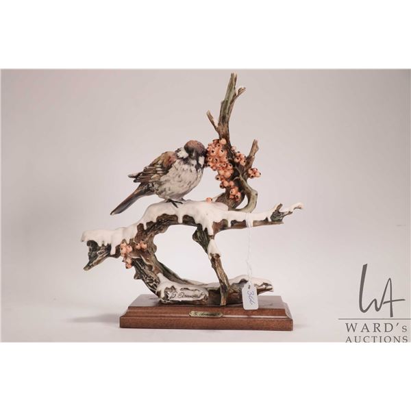 Guiseppe Armani "Sparrow in the Snow" figurine, dated 1982 Florence