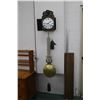 Image 1 : Antique French Caumiel frieres au mas d'Agenais counter weight driven chiming wall clock with 40" pe