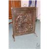 Image 4 : Vintage/ antique bas relief firescreen with tavern scene and Green Man and Griffons, 27" X 23" panel
