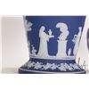 Image 6 : 2 Pieces of Cobalt Blue Wedgwood Jasperware including 6" plant pot and a 4-1/2" water jug