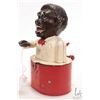Image 3 : Antique Black Americana cast metal "Little Jo Ban mechanical money bank 8 1/2" in height