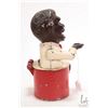 Image 6 : Antique Black Americana cast metal "Little Jo Ban mechanical money bank 8 1/2" in height