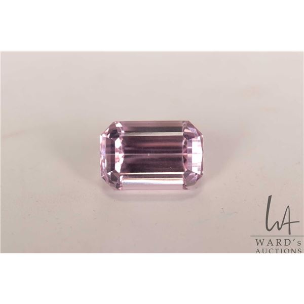36.98 ct. pink Kuzite octagonal cut gemstone with certificate provided by consignor