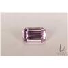 Image 1 : 36.98 ct. pink Kuzite octagonal cut gemstone with certificate provided by consignor