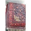 Image 1 : Iranian wool carpet "Mahal' with center medallion, blue background and highlights of red, cream and 