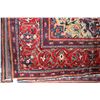 Image 2 : Iranian wool carpet "Mahal' with center medallion, blue background and highlights of red, cream and 