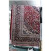 Image 1 : Iranian wool carpet "Kashan" with center medallion, red background, overall floral design and highli