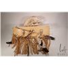 Image 1 : Leather, fringed arrow quiver adorned with rodent skulls and a 11" long black bear skull
