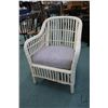 Image 1 : Antique heavy wicker garden chair sprung upholstered seat