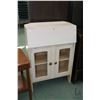 Image 3 : Three pieces of small furniture including painted side table, painted child sized fall front desk an