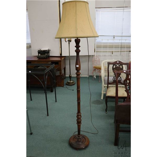Antique turned wooden floor lamps
