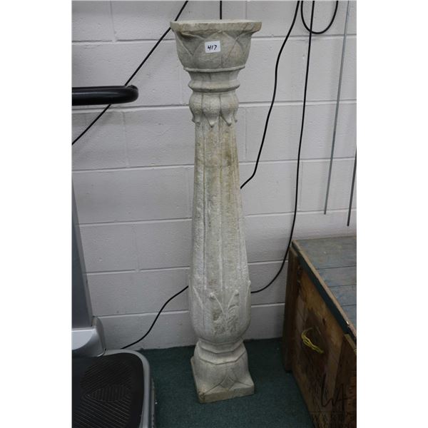 Hand carved limestone baluster garden column/ pedestal 50" in height, circa 1920