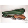 Image 2 : Selection of collectibles including vintage violin with 2 bows, chin rest, and leather wrapped case,