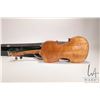Image 9 : Selection of collectibles including vintage violin with 2 bows, chin rest, and leather wrapped case,