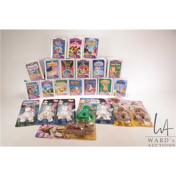 16 McDonalds Disney figurines and 8 assorted Beenie Babies
