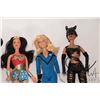 Image 3 : Five collectible Barbie dolls including Batwoman, Wonder Woman, Invisible Woman, Cat Woman, and a Ha