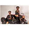 Image 2 : Vintage collectible police motorcycle with side car sculpture, 16" tall and 19" long, and a small vi