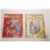Image 1 : Two vintage collectible Mad Magazine editions including Issue No. 37 from January 1958 and Issue No.