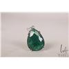 Image 1 : 11.30 ct. emerald pear shaped gemstone in stelring silver pendant mount with certificate provided by