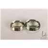 Image 1 : Pair of natural Prasiolite oval mixed cut gemstones, total 81.5 cts with certificate provided by con
