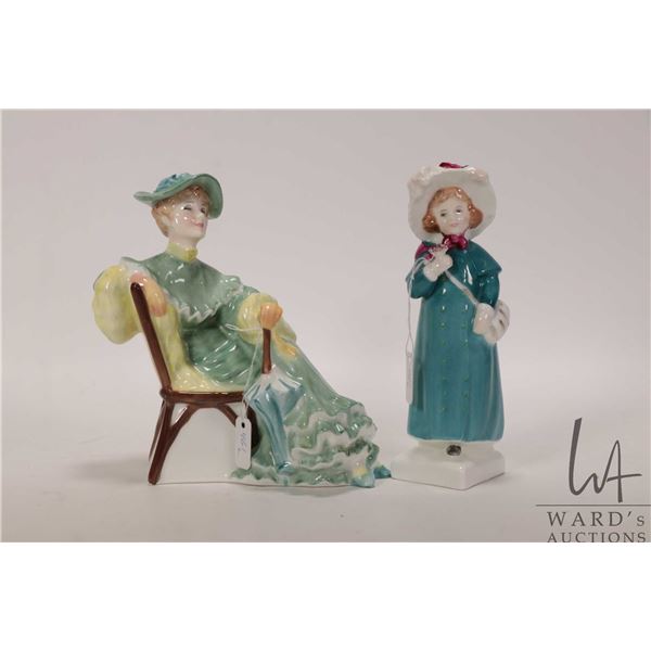 Two Royal Doulton figurines including "Ascot" HN2356 and "Carrie" HN2800