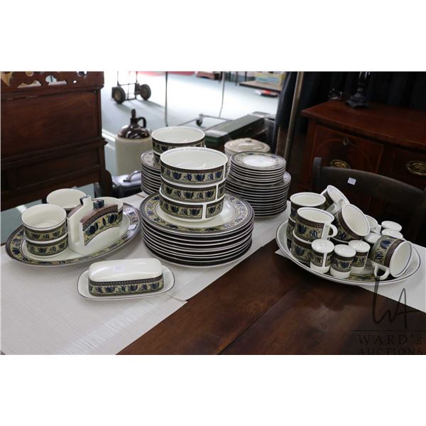 Selection of Mikasa "Intaglio" dinner ware including ten 10" dinner plates, twelve 8 1/2" side plate