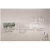 Image 1 : Tray lot of glassware including five heavy tumblers, four crystal wine glass and eight Jeanette Hell