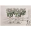 Image 2 : Tray lot of glassware including five heavy tumblers, four crystal wine glass and eight Jeanette Hell