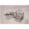 Image 2 : Antique silver-plate biscuit warmer and revolving chafing dish