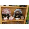 Image 2 : Shelf lot of collectibles including six dinner plates, seven side plates, eight bread and butter , s