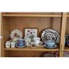 Image 1 : Shelf lot of collectibles including Coalport India Tree cake comport, Royal Doulton Bunnykins and We