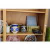 Image 2 : Shelf lot of collectibles including Coalport India Tree cake comport, Royal Doulton Bunnykins and We