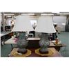 Image 1 : Two heavy bronze Chinese style lamps consignor purports "featuring archaic-style case bronze ritual 