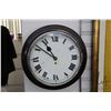 Image 1 : Vintage English made railway clock with white enamel 12" dial and Roman numerals, working at time of