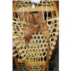 Image 2 : Pair of 41" long Beaver tail style snowshoes with leather bindings, appear unused