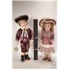 Image 6 : Two handmade reproduction dolls including A. T. 14 "Rentelle" with bisque head, threaded blue glass 