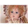 Image 4 : Two handmade reproduction dolls including Circle Dot Bru "Estelle", bisque head with threaded blue g